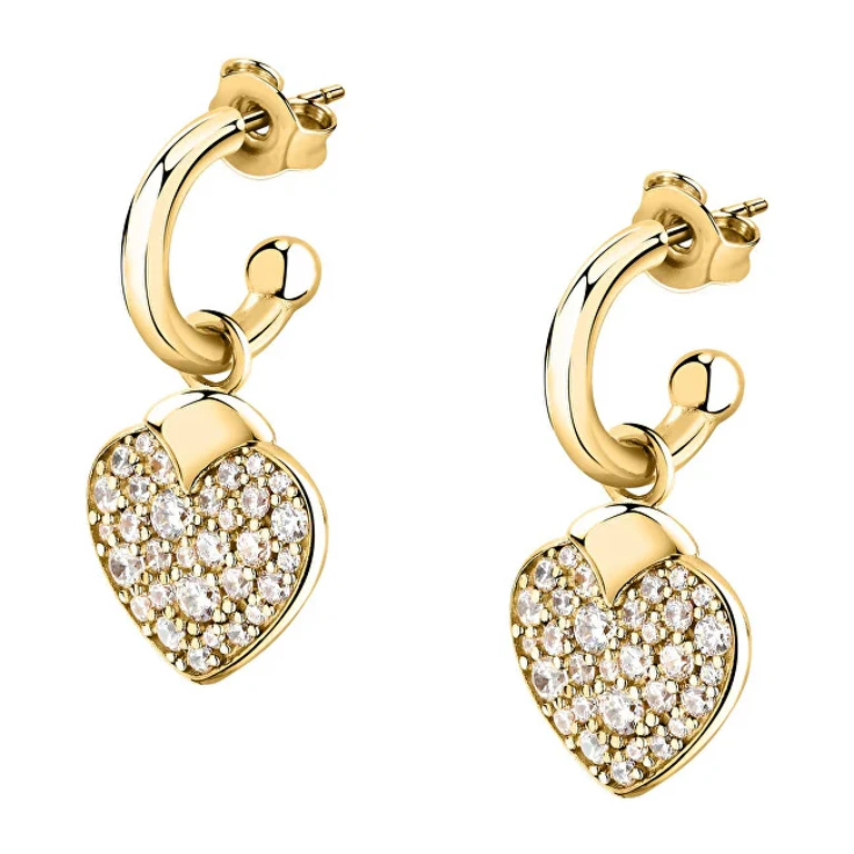 Romantic Earrings Gold Plated 2 In 1 Instant Hearts Savz15