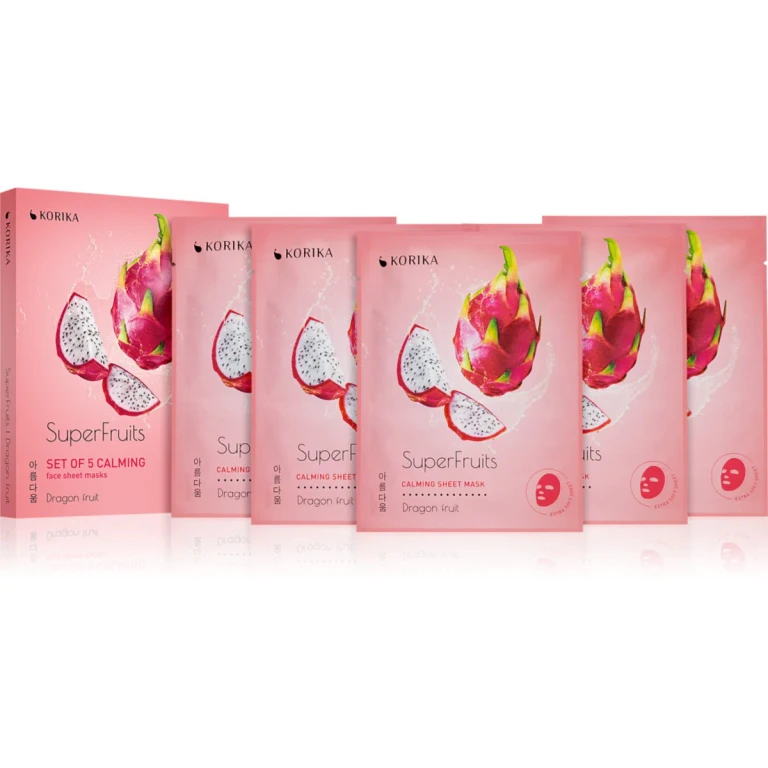 SuperFruits Dragon Fruit - Set of 5 Calming Face Masks with Soothing Effect