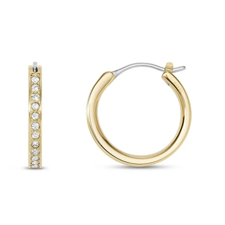 Gold-Plated Hoop Earrings Without Tempo With Zirconia Jof00806710