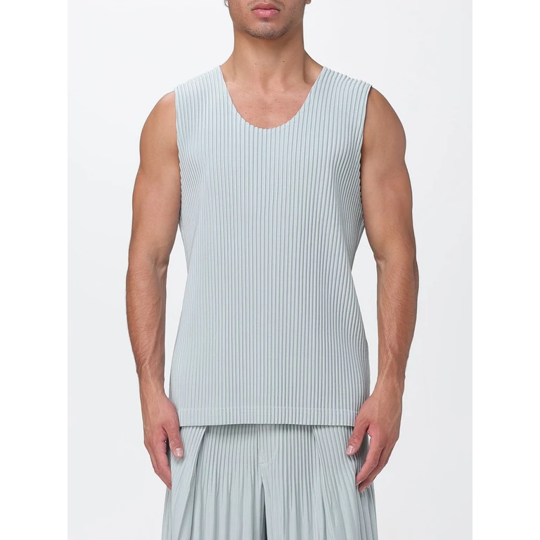HOMME PLISSE' ISSEY MIYAKE Homme Plissé Issey Miyake Pleated Technical Crêpe Tank Top with U-Neck (HP66JK06270)