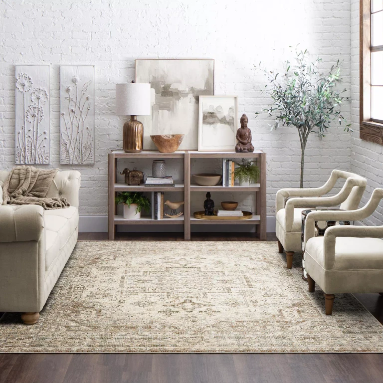 Woven Traditional Area Rug:- 7'10' x 10'1', Harlyn Cream