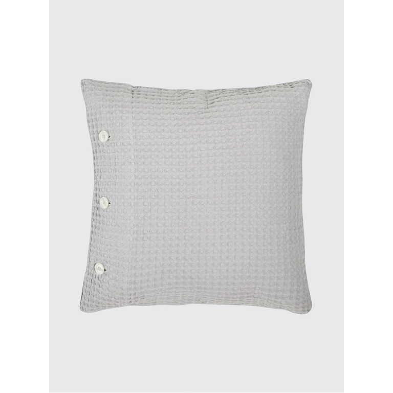 Stone Square Decorative Cushion in Waffle Cotton with Removable Cover (2024664GRIGIO)
