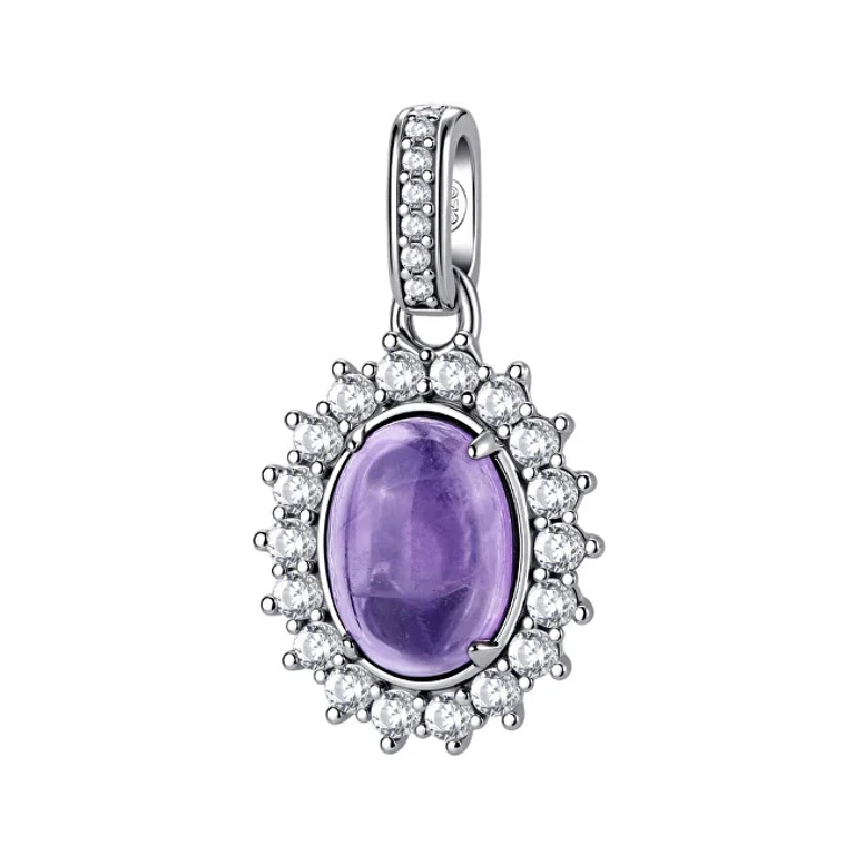 Elegante Silver Pendant With Fancy Magic Purple Amethyst Fmp127