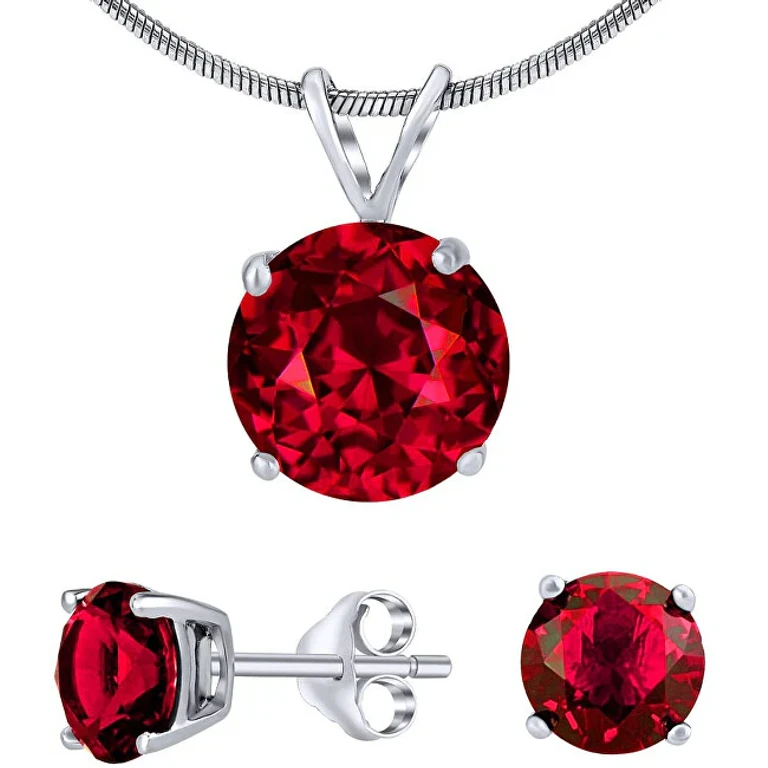 Silver Jewelry Set with Crystal Jjjs7Rr1 (Earrings, Pendant)