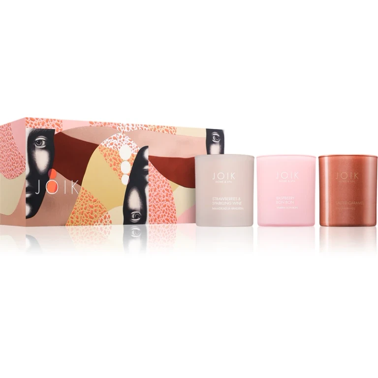JOIK Home & Spa Glam scented candle gift set 3×150 ml