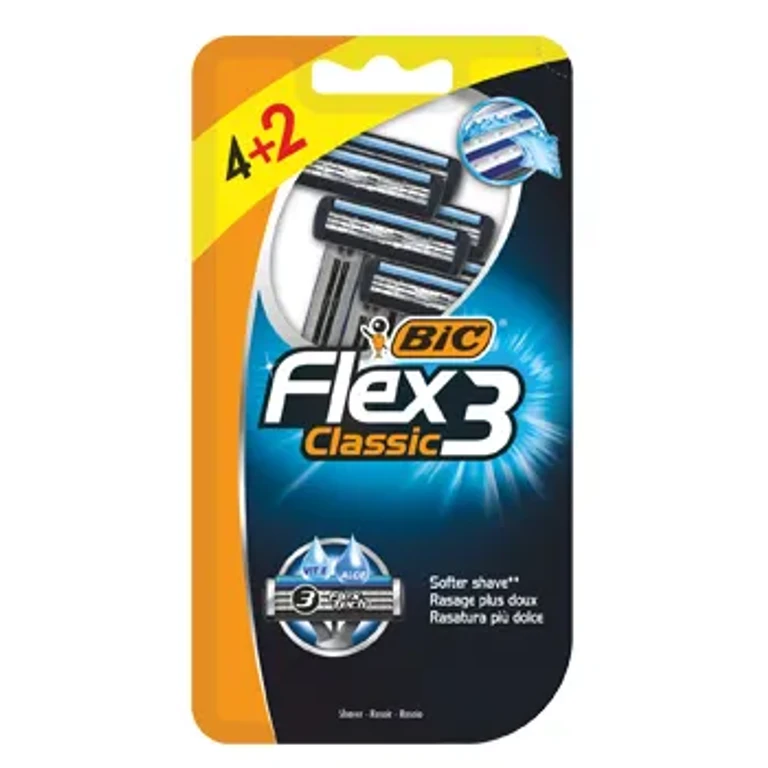 Razor Bic Flex with 3 blades, 4 pieces