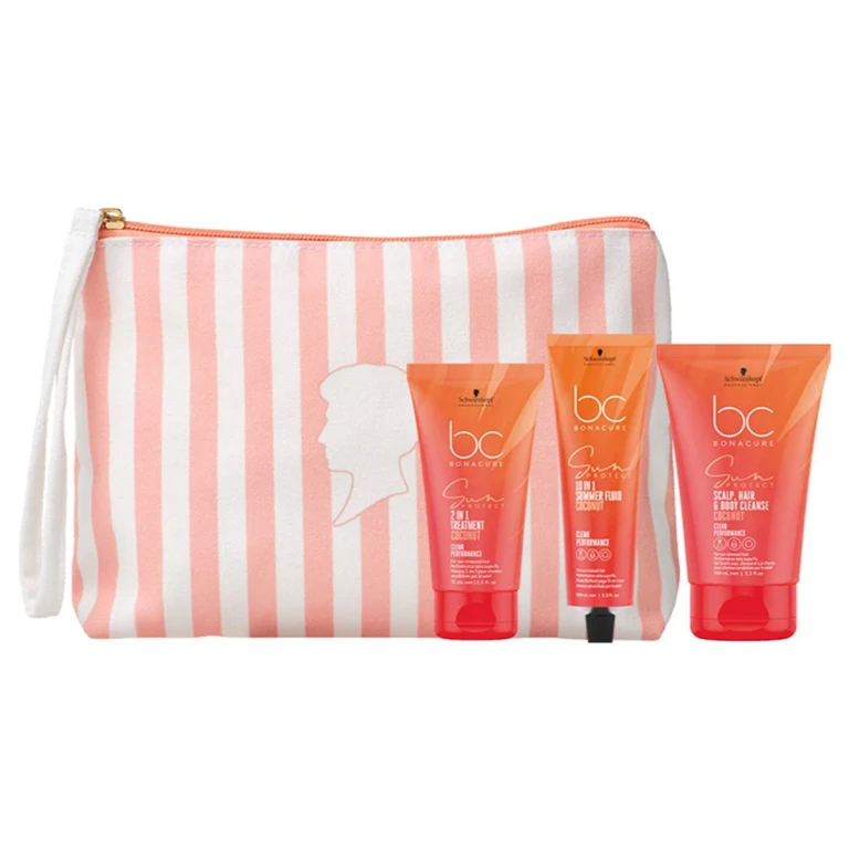 Professional BC Bonacure Sun Protect Sun Pouch Hair Travel Kit 3 Pieces