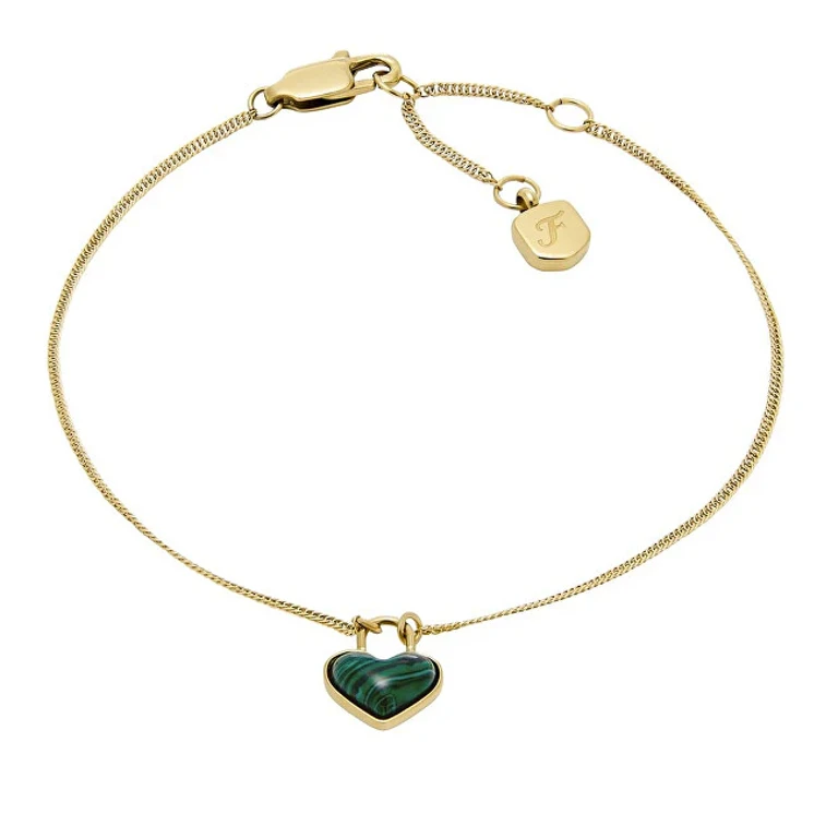 Gold-Plated Bracelet Heart of Malachite Modern Meadows Jf04858710