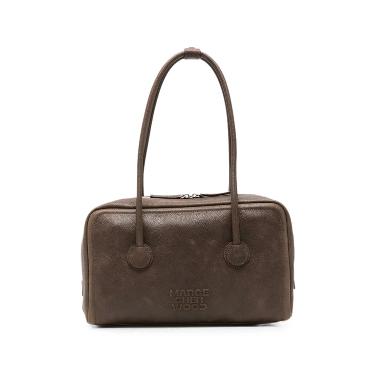 Logo-embossed Leather Shoulder Bag