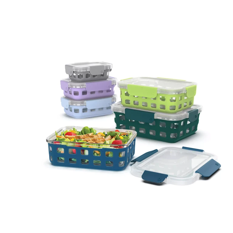DuraGlass 12-piece Glass Food Storage Set, Artic Berry