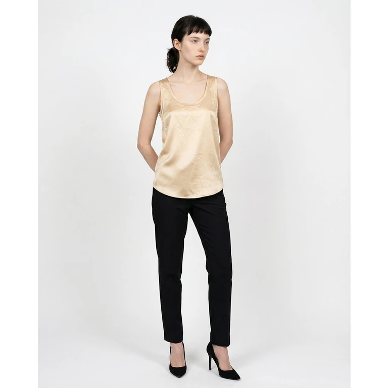 Cream Silk Tank Top
