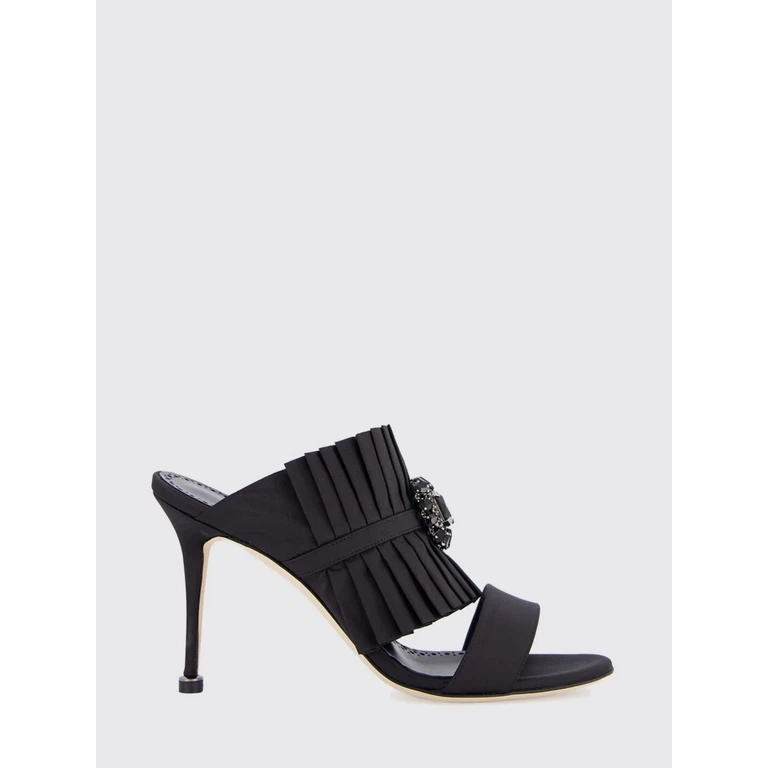 Danteuil Pleated Silk Mules with Crystal Embellishment (42521030015)