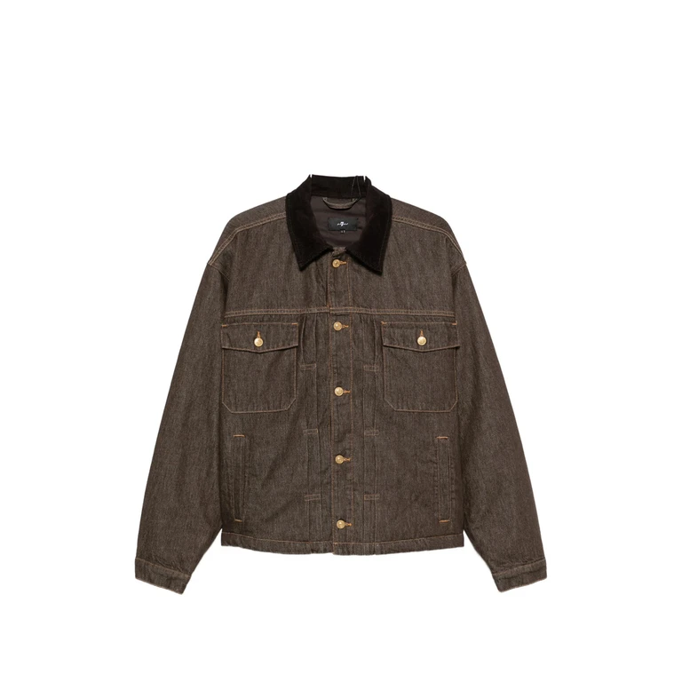 Corduroy-collar Denim Jacket