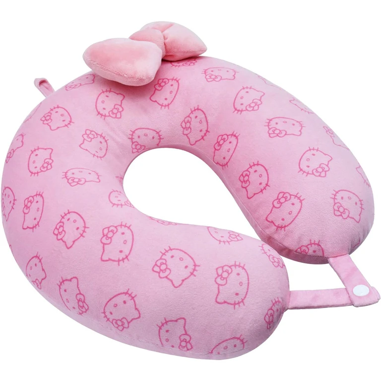 Hello Kitty Portable Travel Neck Pillow - Pink:- Pink