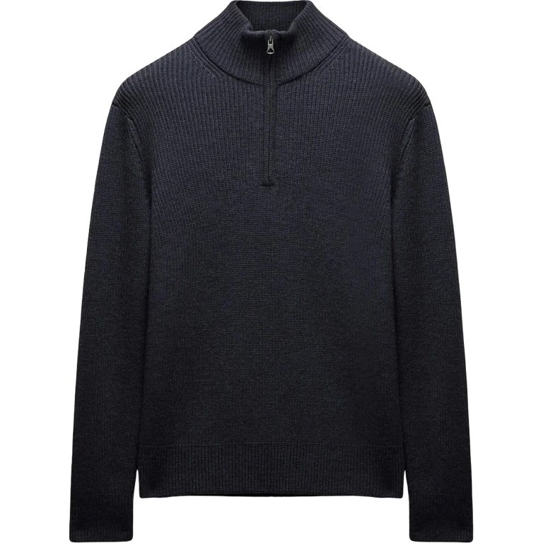 Vinnie Merino Rib Quarter Zip Sweater - Men's