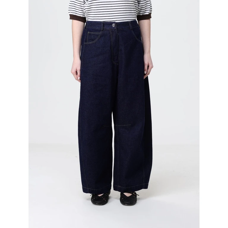 Cotton Denim Wide-Leg Jeans (261023BLUE)