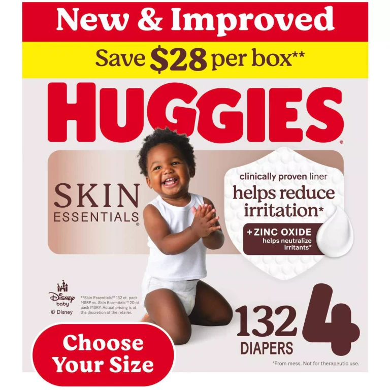 , Skin Essentials Baby Diapers, Size: 4, 22-37 lbs., 132 ct.:- Size 4, 22-37 lbs., 132 ct.