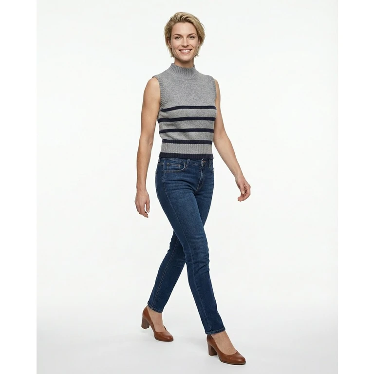 Light Grey Cashmere Sleeveless Sweater