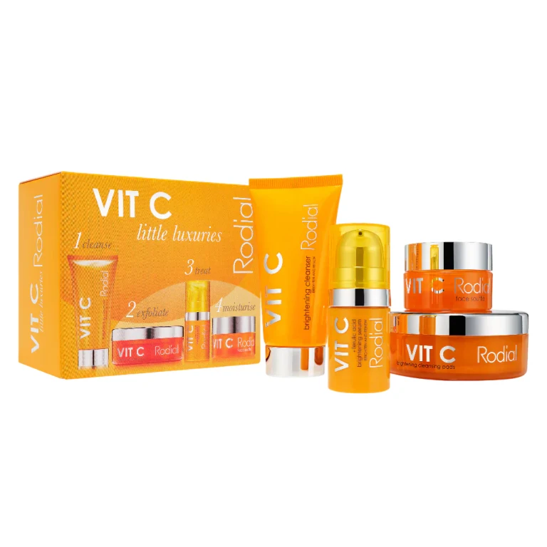 Set Rodial: Vitamin C Brightening Serum for the Face 5 ml + Vitamin C Brightening Cleansing Pads 20 pcs + Vitamin C Brightening Soufflé for the Face 1