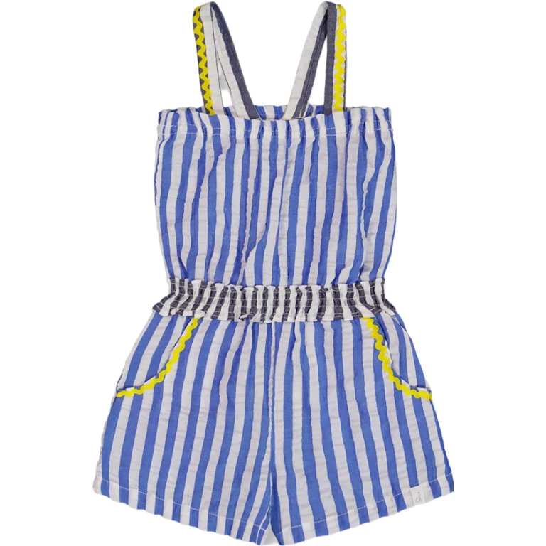 Striped Sleeveless Seersucker Romper - Little Girl