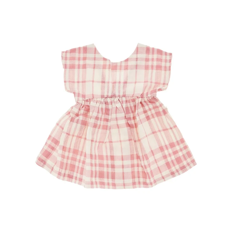 Check cotton and linen baby dress Kids 6M