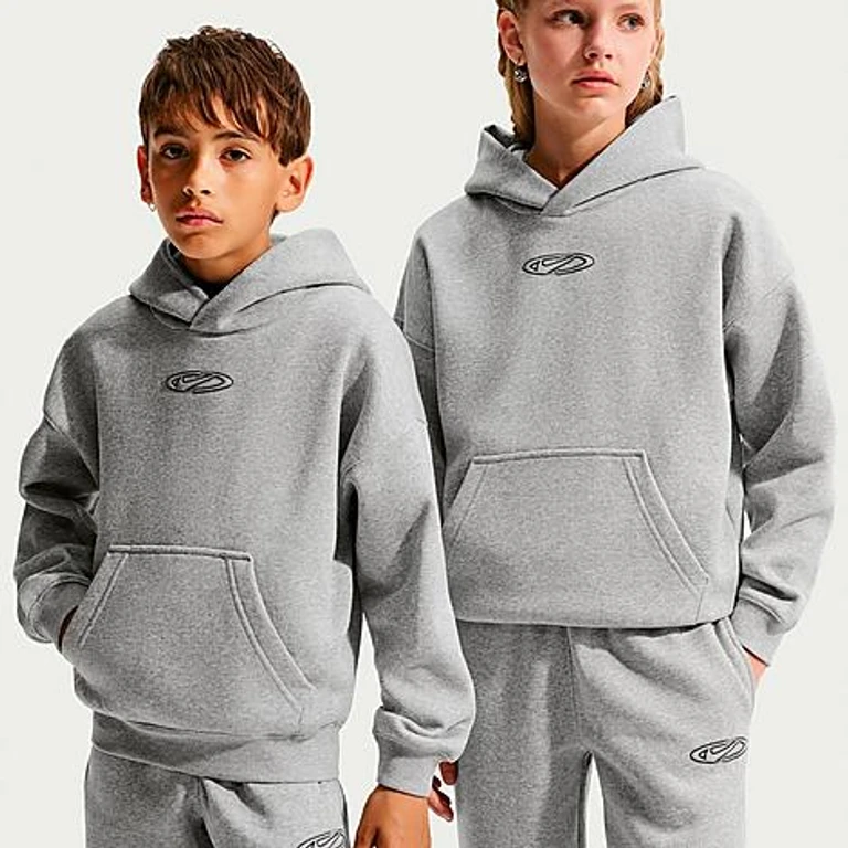 Big Kids Sportswear Club Fleece Athletic Dept. Oversized Hoodie in Dark Grey Heather Size: Small