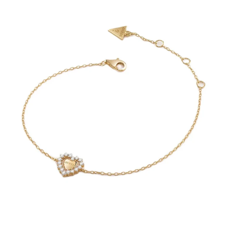 Sterling Silver Gold-Plated Bracelet Heart Jardin Jsbb04454Jwyg - Length: 18.5 Cm