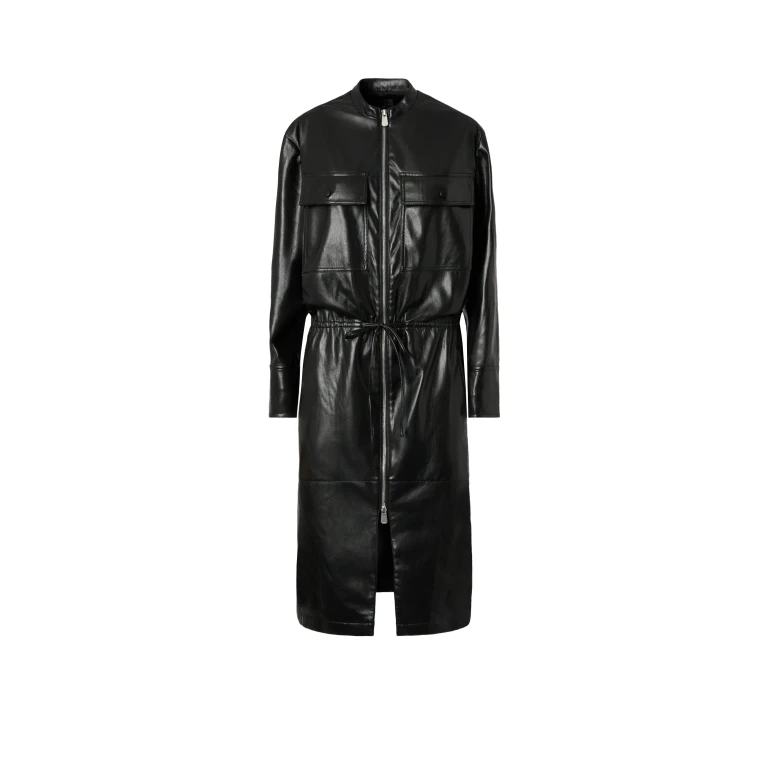 Robe midi zippée effet cuir - 36