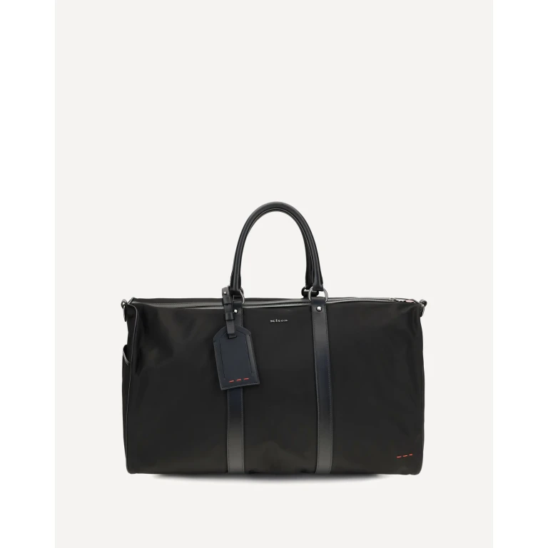 Leather-trim Travel Duffle Bag Male UNI