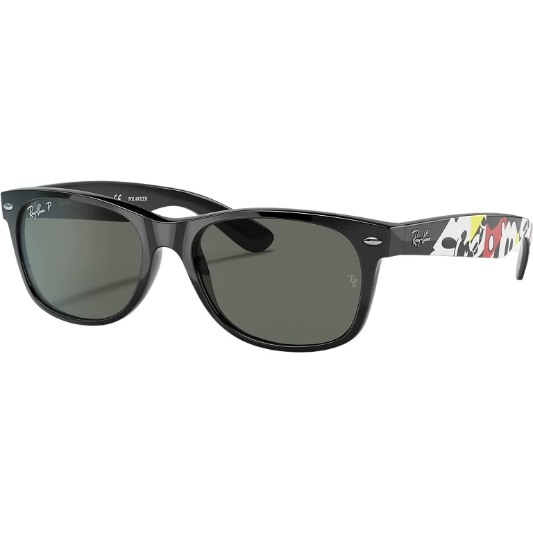 New Wayfarer Classic Polarized Sunglasses - Matte Black - Blue/Grey Lens