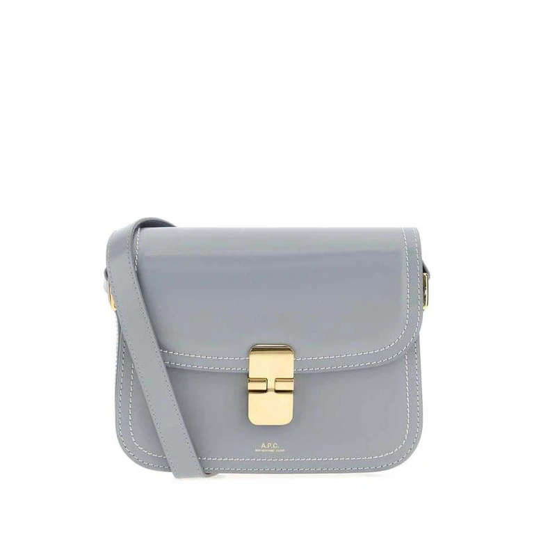 Powder Light-Blue Leather Small Grace Crossbody Bag Bleuacier Borse A Mano