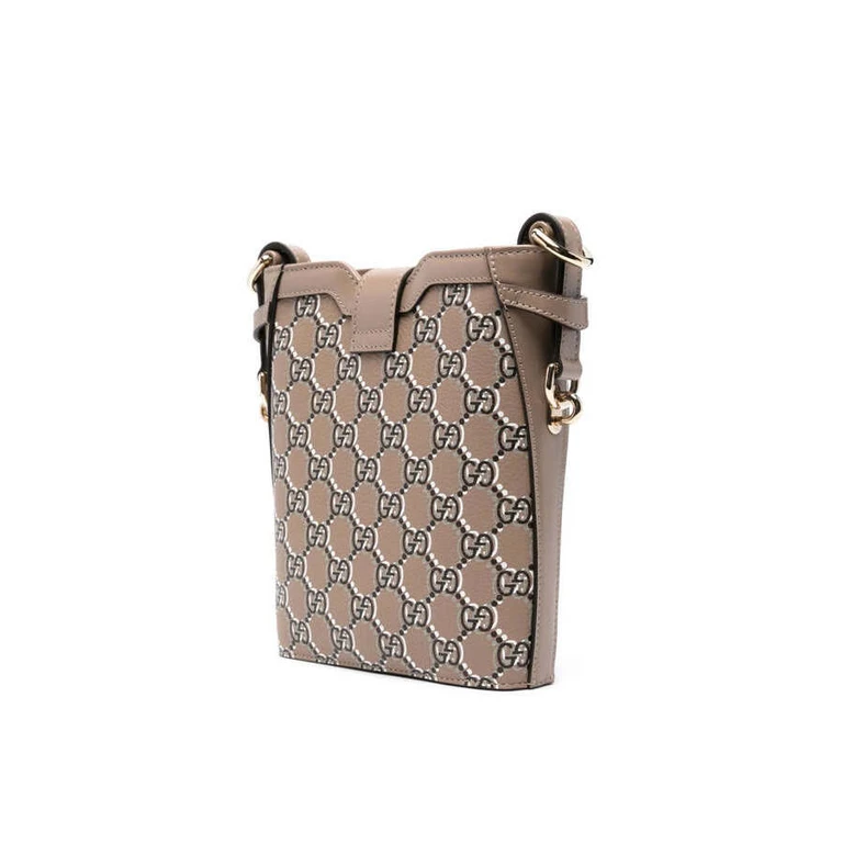 Gg Shadow Mini Bucket Bag Brown > Shoulder