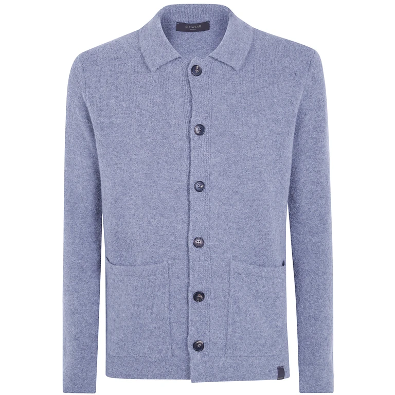 Sweater Cardigan "Shirt Neck"