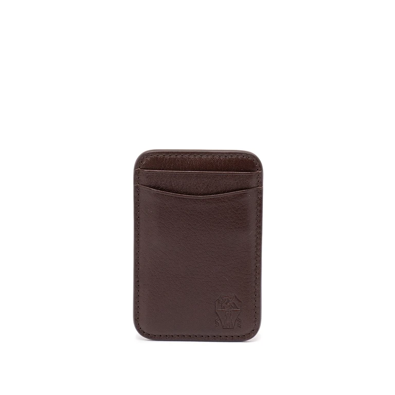 Portacarte magnetico in pelle martellata Brunello Cucinelli