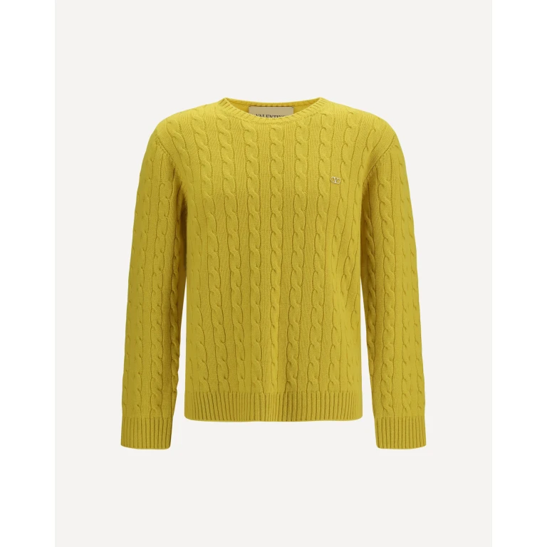 VLogo cable-knit cashmere Sweater Male XL