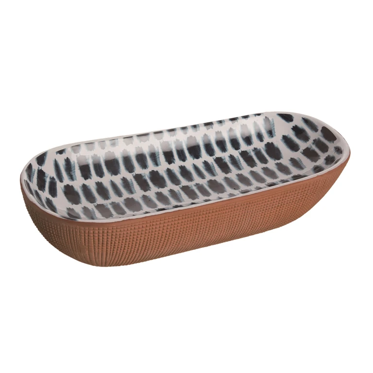 Multicolor Ceramic Bread Bowl for Everyday Use Spring Decorative Trays and Platters