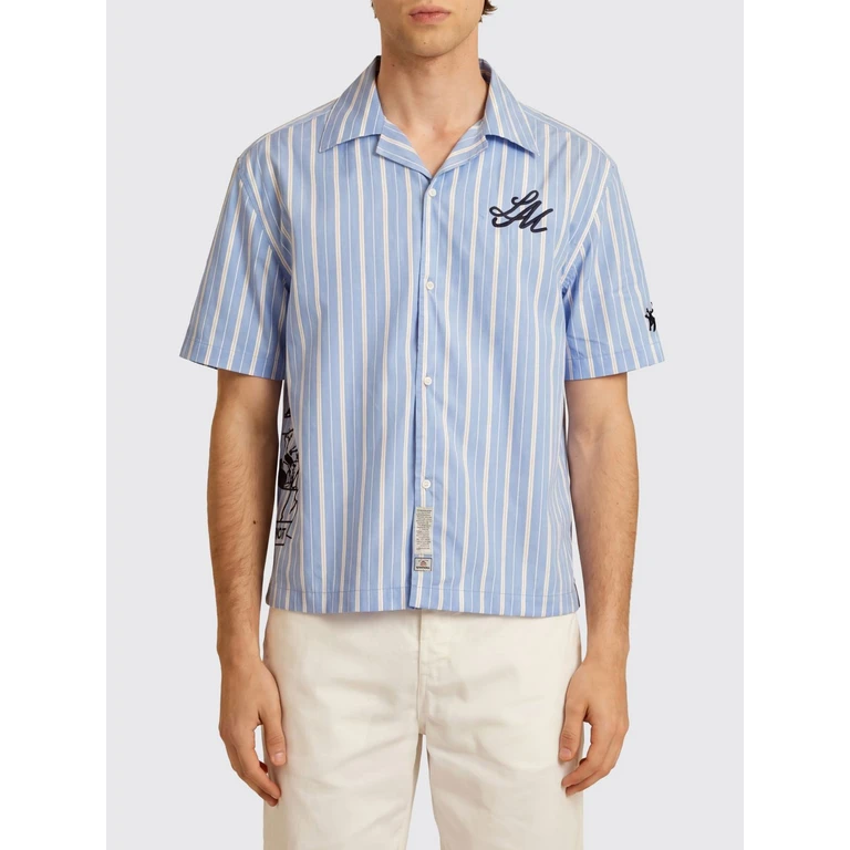Striped Relaxed Fit Cotton Bowling Shirt (MCC303PP737S7057)