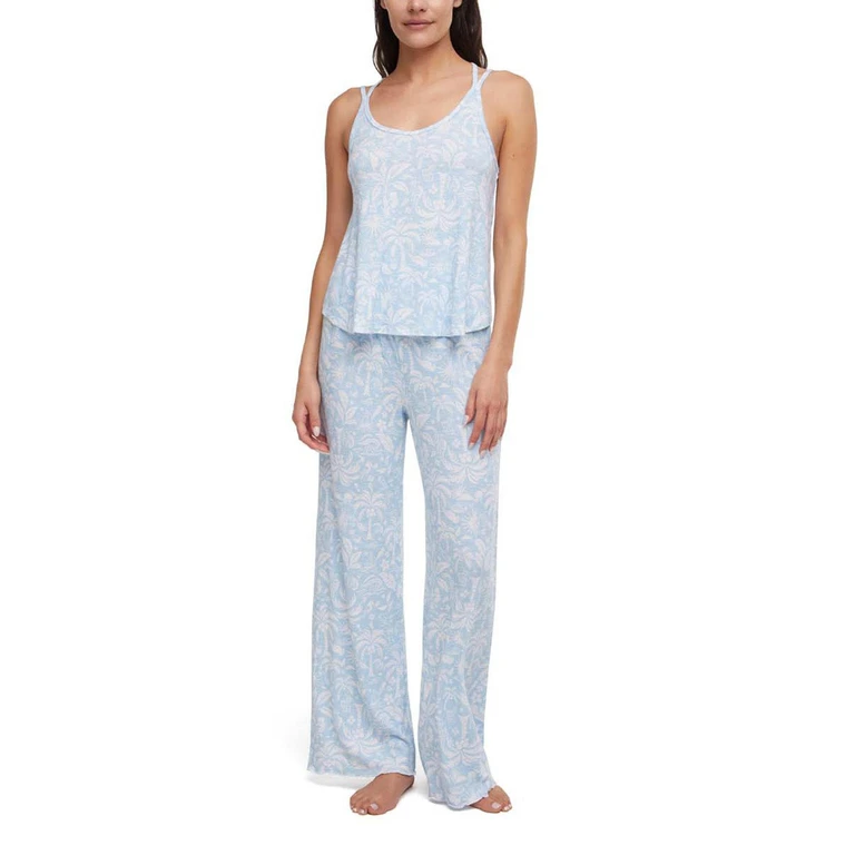 WOMEN'S TANK AND PANT SLEEP SET:- Blue, XS