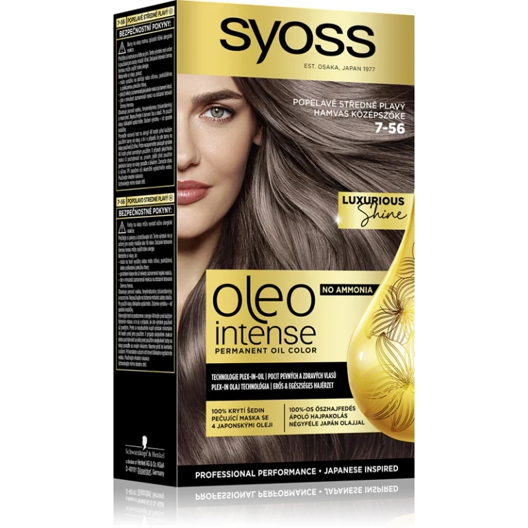 Oleo Intense permanent hair dye with oil color 7-56 medium ash blonde