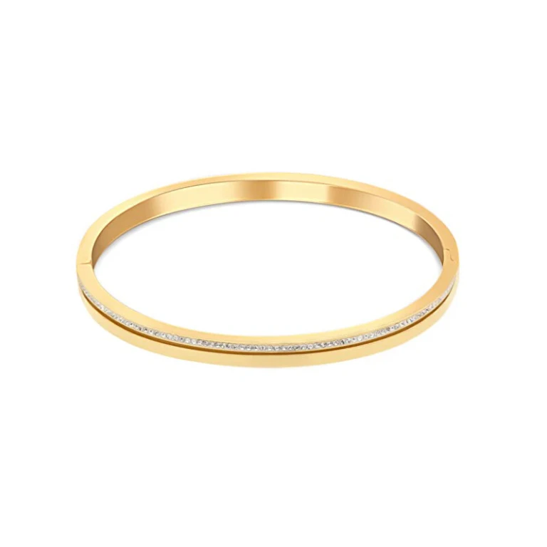 Charming Gold-Plated Bracelet With Zirconia Sssb0057Xi8Go - Diameter: 6.5 Cm