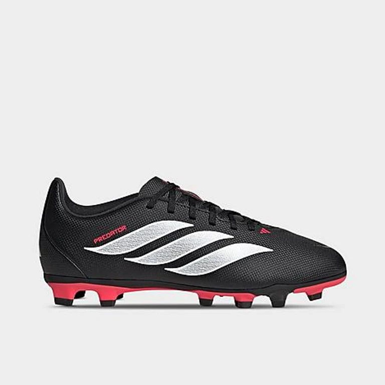 Big Kids Predator Club Firm Ground and Multi Ground Soccer Cleats in Black/White/Lucid Red Size: 3.5