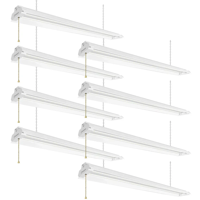 4' 5000 Lumen LED Shop Light, White Finish, 8-Pack