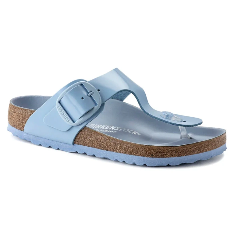 Women's Gizeh Big Buckle High Shine Leather Sandals