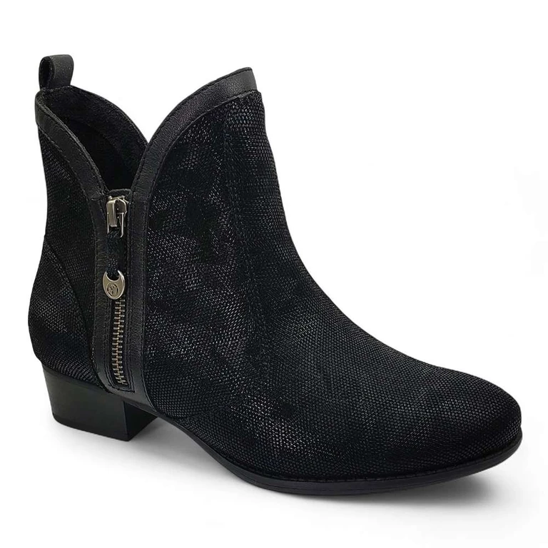 Siena II Zip Ankle Boot - Black Angle
