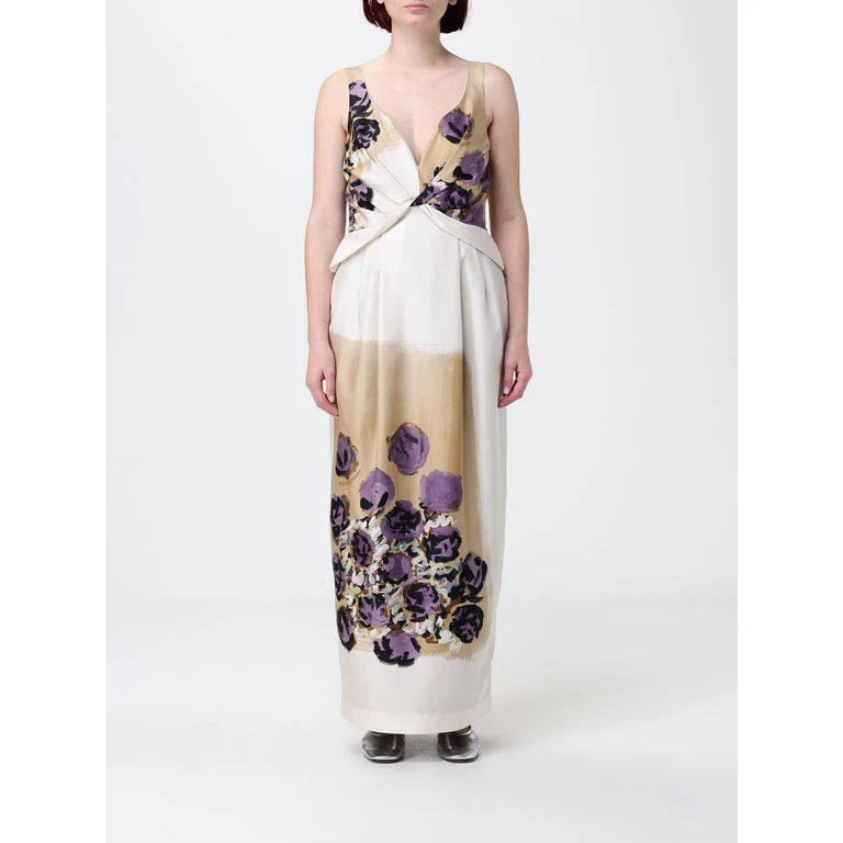 Floral Print Silk Long Dress (MABM390CR7ML)