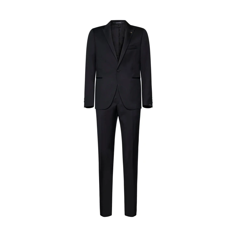 Vesuvio Suit in Black Wool