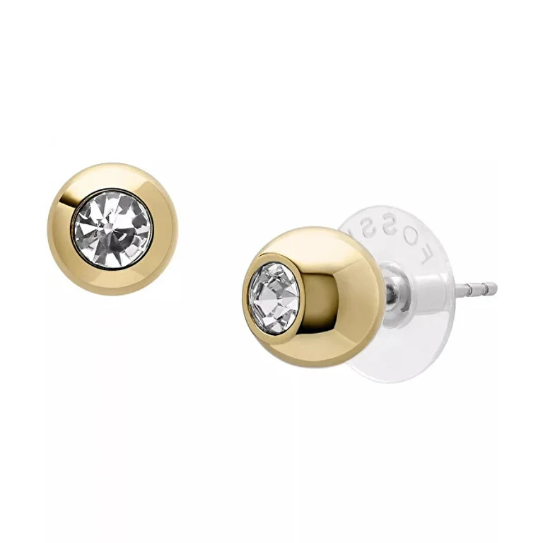 Bright Baubles Gold-Plated Button Earrings with Zirconia Ja7251710