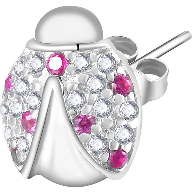 Single Earrings in Silver Ladybug Stories Rzo016R