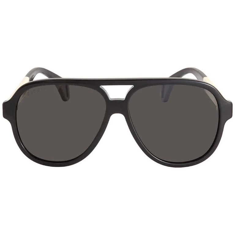 Grey Green Polarized Pilot Mens Sunglasses GG0463S 002 58