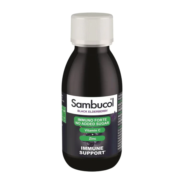 Immuno Forte Sugar-Free Black Elderberry Vitamin C and Zinc Supports the Immune System Syrup 120 ml